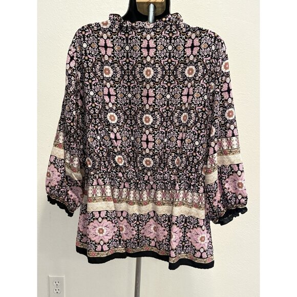 Cato Womans Size 18/20 Pullover Blouse Peasant Long Sleeve Boho Bohemian - Picture 6 of 11